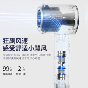 Hair Dryer High Speed Brushless Motor 3 Temp Settings <b>Portable</b> Home Use Dark Blue - Product Image 2