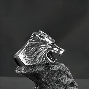 Wolf <b>Head</b> Stainless Steel Ring For Men Hip Hop <b>Style</b> Animal Shape Jewelry Gift - Product Image 3