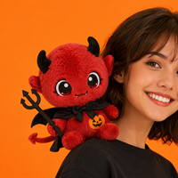 Peluche Mascotte Diable d'Halloween Personnalisée à Porter sur l'Épaule, Adorable Poupée en Peluche pour les Événements de Bonbons ou Farces