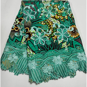 Tissu africain pour femme, tissu wax, dentelle tissée en coton, dentelle brodée pour la <span class=keywords><strong>couture</strong></span>, au mètre - Product Image 5