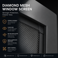 Malla de Seguridad para Ventanas de Acero Inoxidable 304, Tipo Diamante, para Hoteles y Resorts, Protección Contra Mosquitos, Insectos y Ladrones