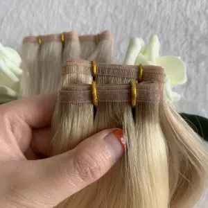 2019 नई उत्पाद निर्बाध फ्लैट कपड़ा 100% असंसाधित वर्जिन छल्ली गठबंधन बाल एक्सटेंशन डबल नंगी मानव बाल