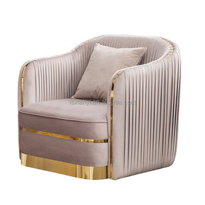 Vendita Diretta di Fabbrica dell'Ultimo Modello di <span class=keywords><strong>Divano</strong></span> di Lusso 2+3 in Velluto Color Albicocca per Soggiorno, Hotel e Appartamenti - Product Image 6