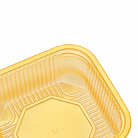 Barquette d'emballage alimentaire pour gâteaux de lune, en plastique PP transparent jaune, support de boulangerie empilable, compatible réfrigérateur, moule pour gâteaux et desserts