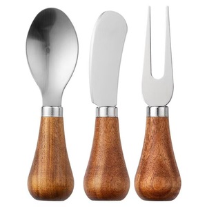 Juego de utensilios verticales para bebés, cuchillo, tenedor y cuchara de imitación de madera con mango corto, cuchara para postre y raspador de crema para niños - Product Image 5