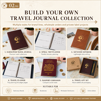 Carnet de voyage personnalisé à couverture rigide, couverture en PU bordeaux, motif globe doré, planificateur de voyage, conception OEM ODM, faible MOQ, vente en gros