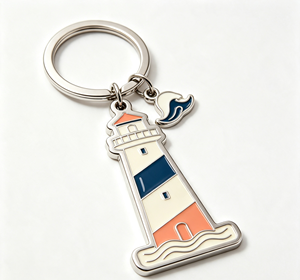 <b>Custom</b> Zinc Alloy Lighthouse <b>Keychain</b> Enamel Electroplated Metal Key Ring Souvenir Gift - Product Image 2
