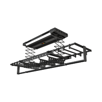 Séchoir à linge électrique intelligent F4HK avec télécommande, éclairage LED, 6 barres à serviettes et 12 pinces pour salle de bain, balcon et usage intérieur