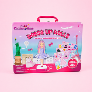 Recyclable Metal <b>Tin</b> Case with Handle Custom Kids Dress-Up Doll Print Empty for Toy Game Set Children Gift <b>Storage</b> Packaging - Product Image 4