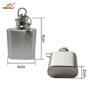 Lekvrije 1oz milieuvriendelijke zakfles van roestvrij staal, klein, verborgen, voor kamperen, met kettinghanger en dop, geschikt als weggeefartikel - Product Image 2