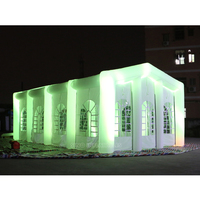 Grande tente de fête de mariage gonflable mobile de 12x6m avec éclairage LED pour les fêtes ou événements en plein air