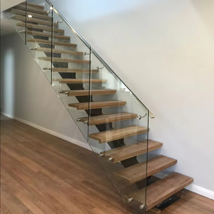 <span class=keywords><strong>Precio</strong></span> de fábrica de lujo <span class=keywords><strong>Escalera</strong></span> de una sola columna con vidrio sin marco completo - Product Image 2