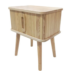 Moderno MDF porta scorrevole comodino pannello in stile legno camera da letto di stoccaggio comodino per appartamento bagno in legno vetrina - Product Image 4