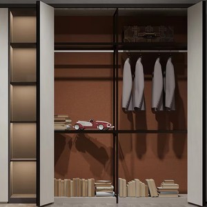 Nouvelle conception de meubles de chambre à coucher : Armoire à portes battantes en <span class=keywords><strong>bois</strong></span> et verre, designs de placards en <span class=keywords><strong>bois</strong></span> - Product Image 1