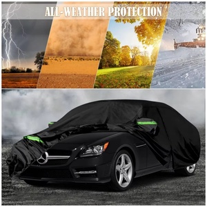 Housses de voiture imperméables pour Mercedes-Benz SLK/<span class=keywords><strong>SLC</strong></span> 1996-2022 avec porte à fermeture éclair et bandes coupe-vent pour la protection contre la neige, la pluie, la poussière et la grêle - Product Image 4