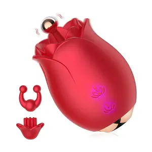 Xách tay nữ tăng Vibrator 10 chế độ rung 2 mềm Silicone có thể thay thế tip kích thích G Spot Đồ chơi tình dục thủ dâm mới
