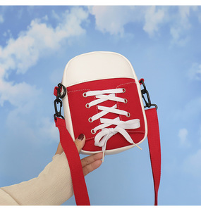 Bolsos de Mano de Lona I-0560, Bolso de Hombro Bonito, Bolso Bandolera Deportivo para Chicas Jóvenes a la Moda, Bolso Mensajero para Zapatos - Product Image 4