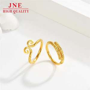 Love You Forever Anillos para hombres y mujeres Anillo chapado en oro del encantamiento del aro dorado Gold Ruyi Golden - Product Image 3