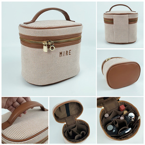 Bolsa <span class=keywords><strong>de</strong></span> <span class=keywords><strong>Maquillaje</strong></span> Ecológica Colorida Travel Grande Jacquard Terry Rosa Adorable Logo - Capacidad Grande Zipper - Product Image 3