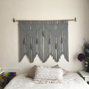 Boho Gros Gris Personnalisé Décor Coton à la Main Décoration Murale En <span class=keywords><strong>Macramé</strong></span> <span class=keywords><strong>Suspendu</strong></span> - Product Image 2