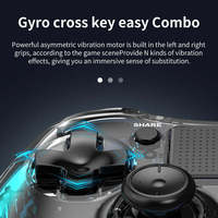 Control de Juego Inalámbrico AOLION RGB con Joystick Dual Hall, Gatillos Hall, Panel Táctil de 6 Ejes, Vibración, Transparente, para PC y Switch