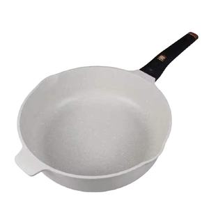 Diseño chino Seguridad ambiental Revestimiento de mármol duradero Restaurante <span class=keywords><strong>Sartén</strong></span> antiadherente con <span class=keywords><strong>mango</strong></span> <span class=keywords><strong>extraíble</strong></span> - Product Image 2