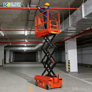Mini Portable <span class=keywords><strong>Scissor</strong></span> Lift 4.6m Platform Lift Elektrik Kecil Berpenggerak Sendiri untuk Perawatan Lorong dan Koridor Sempit - Product Image 5