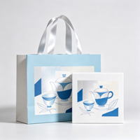 Sac en papier d'art de luxe de haute qualité avec poignée en ruban, emballage de boîte cadeau en carton, boîte à thé haut de gamme, logo personnalisé, image de marque d'entreprise