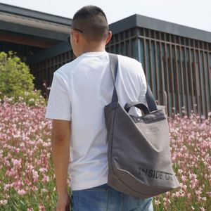 Sac fourre-tout en toile de coton personnalisé avec logo, écologique, grand format, à bandoulière unique, vente en gros - Product Image 3