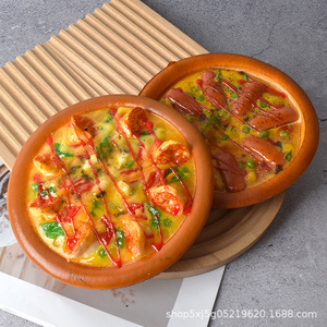 Ensemble de modèles réalistes de pizzas et hamburgers en polyuréthane faits à la main, pour vitrine de boulangerie, accessoire de présentation pour enfants - Product Image 3