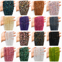Perles rondes à facettes naturelles de 2 à 4mm, petites pierres précieuses, énergie de coupe, perles en vrac pour la fabrication de bijoux, bracelet et collier