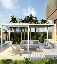 Pérgola Bioclimática Personalizada con Estructura de Aluminio con Recubrimiento en Polvo, Protección <span class=keywords><strong>UV</strong></span>, Iluminación LED Motorizada para Balcón Exterior - Product Image 3