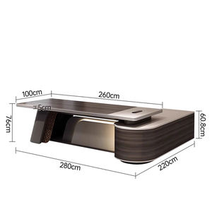 โต๊ะสำนักงานสำหรับผู้บริหารโต๊ะเจ้านายหรูดีไซน์ทันสมัยและมีไฟ LED - Product Image 5