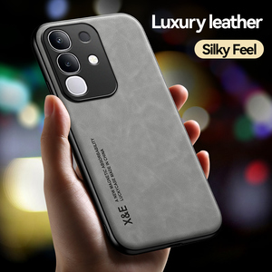 Support de voiture magnétique Texture peau de mouton mate Protection en cuir coque arrière de téléphone pour vivo Y29 4G 6.68 "Pare-chocs TPU souple - Product Image 5