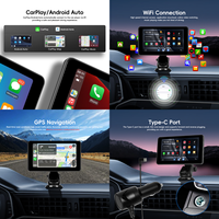 Podofo 7 inci 2 + 32G portabel Android Carplay nirkabel otomatis layar HD Dual BT/WiFi GPS TYP-C Autoradio grosir OEM