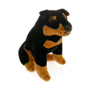 Personalizado realista <span class=keywords><strong>Rottweiler</strong></span> perro relleno Animal simulado realista peluche cachorro muñeca lindo bordado marrón negro perro juguetes de peluche - Product Image 2