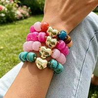 Bracelet chaîne serpent réglable pour femme Ginee, plaqué or 18 carats, style vintage, avec zircon multicolore