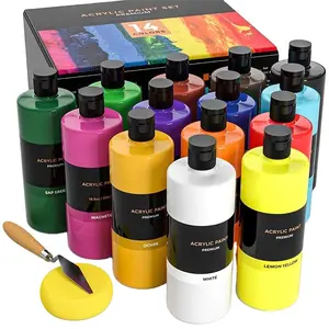 Artistas de embalagem de garrafas de plástico 500ml, qualidade, pintura de cor acrílica profissional