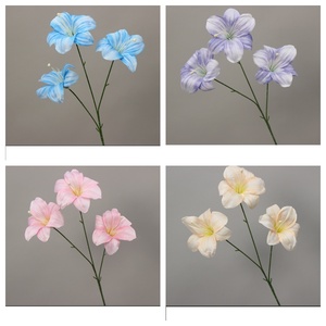MSH Lirios Artificiales Rojos de <span class=keywords><strong>Hemerocallis</strong></span>, Decoración Suave, Flores Artificiales para Decoración del Hogar - Product Image 6