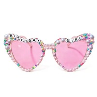 Lunettes de fête d'anniversaire en forme de cœur, très vendues, avec inscription BIRTHDAY GIRL, pour accessoires photo d'anniversaire