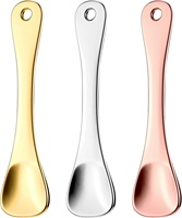Logo personnalisé soin de la peau crème pour le visage crochet en forme de coeur rose or métal acier inoxydable mini maquillage Shilajit cosmétique cuillère spatule