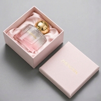 Flacon de parfum en verre rose dégradé personnalisé OEM ODM, 30 ml, 50 ml, 100 ml, flacon rond avec bouchon, boîte cadeau pour parfum cosmétique