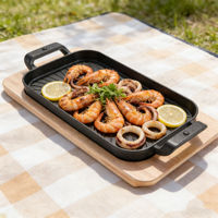 Plaque de cuisson carrée en fonte épaisse Cooker King, idéale pour les steaks et poissons grillés à la occidentale – Nouveauté très prisée
