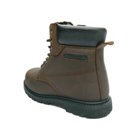 Bottes mi-hautes en cuir véritable certifiées CE, personnalisées en usine, avec embout en acier Goodyear-World