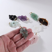 Liontin Batu Alam Gaya Hutan Berlapis Emas 18K dengan Zirkon untuk Pembuatan Perhiasan DIY