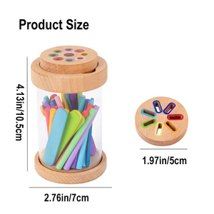 Wholesale 2 in 1 Color Sorting Game Multicolored Sticks <b>Toys</b> Classification Cup Transparent Acrylic Body With Lids - Product Image 3