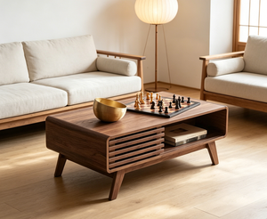 Mesa de Centro Convertible de Madera Estilo Moderno de Mediados de Siglo con Almacenamiento para Sala de Estar, Apartamento, Muebles para el Hogar - Product Image 3