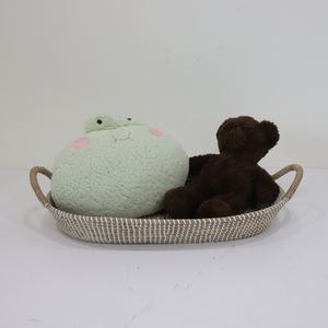 Bandeja de servicio de algas marinas tejida a mano con asas Cesta natural rústica para cocina o decoración del hogar - Product Image 6