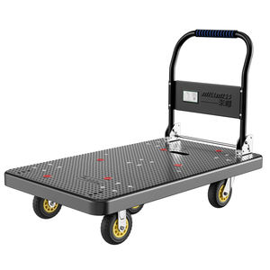 Chariot à main pliable de 500 kg avec plateforme en plastique industrielle à 4 roues, rangement facile pour les outils d'entrepôt - Product Image 1