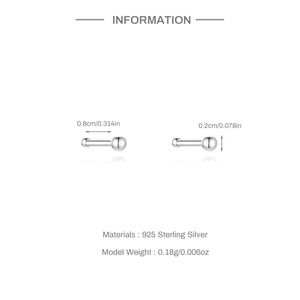 CANNER Boucles d'oreilles clous classiques en argent sterling 999, 6 mm et 8 mm, pour piercing thérapeutique, plusieurs tailles, bijoux - Product Image 6